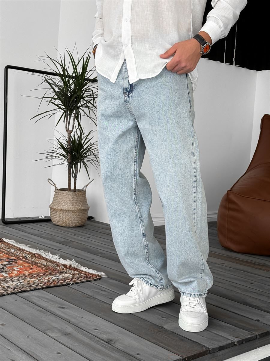 Ice Blue Baggy Jean