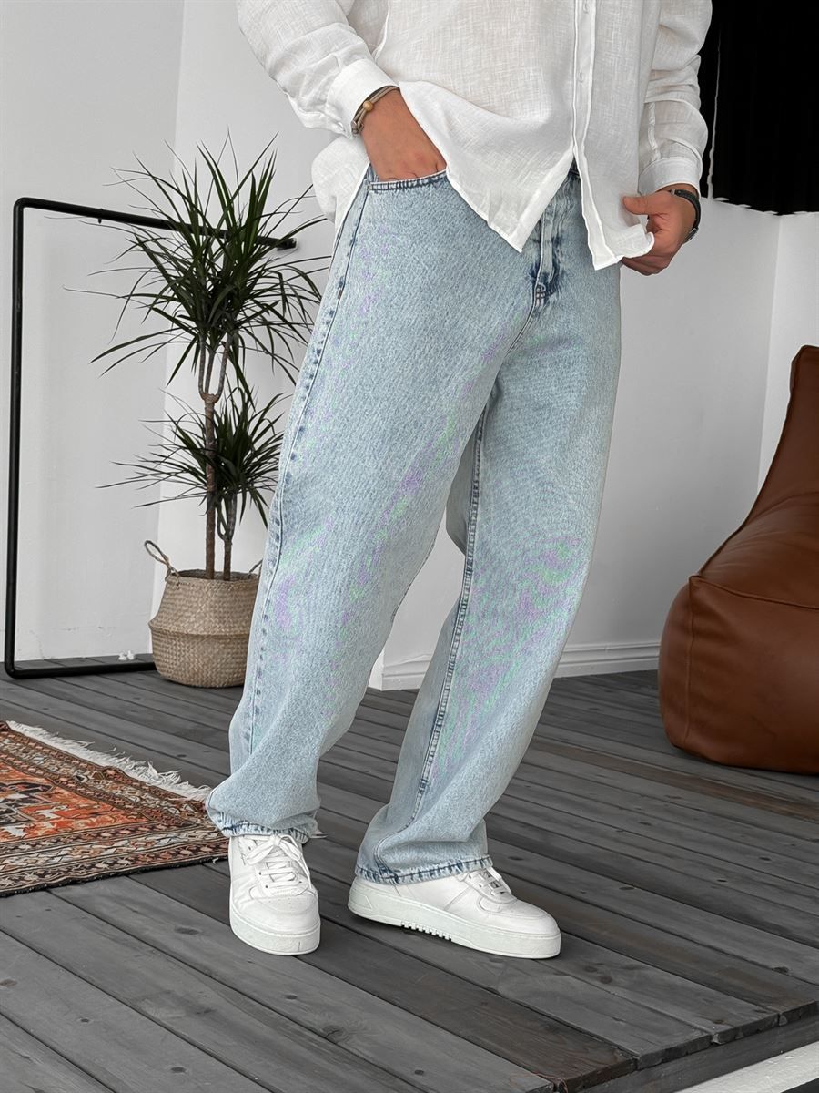 Ice Blue Baggy Jean