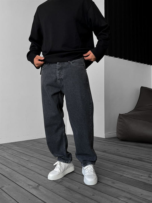 Washed Black Baggy Jean