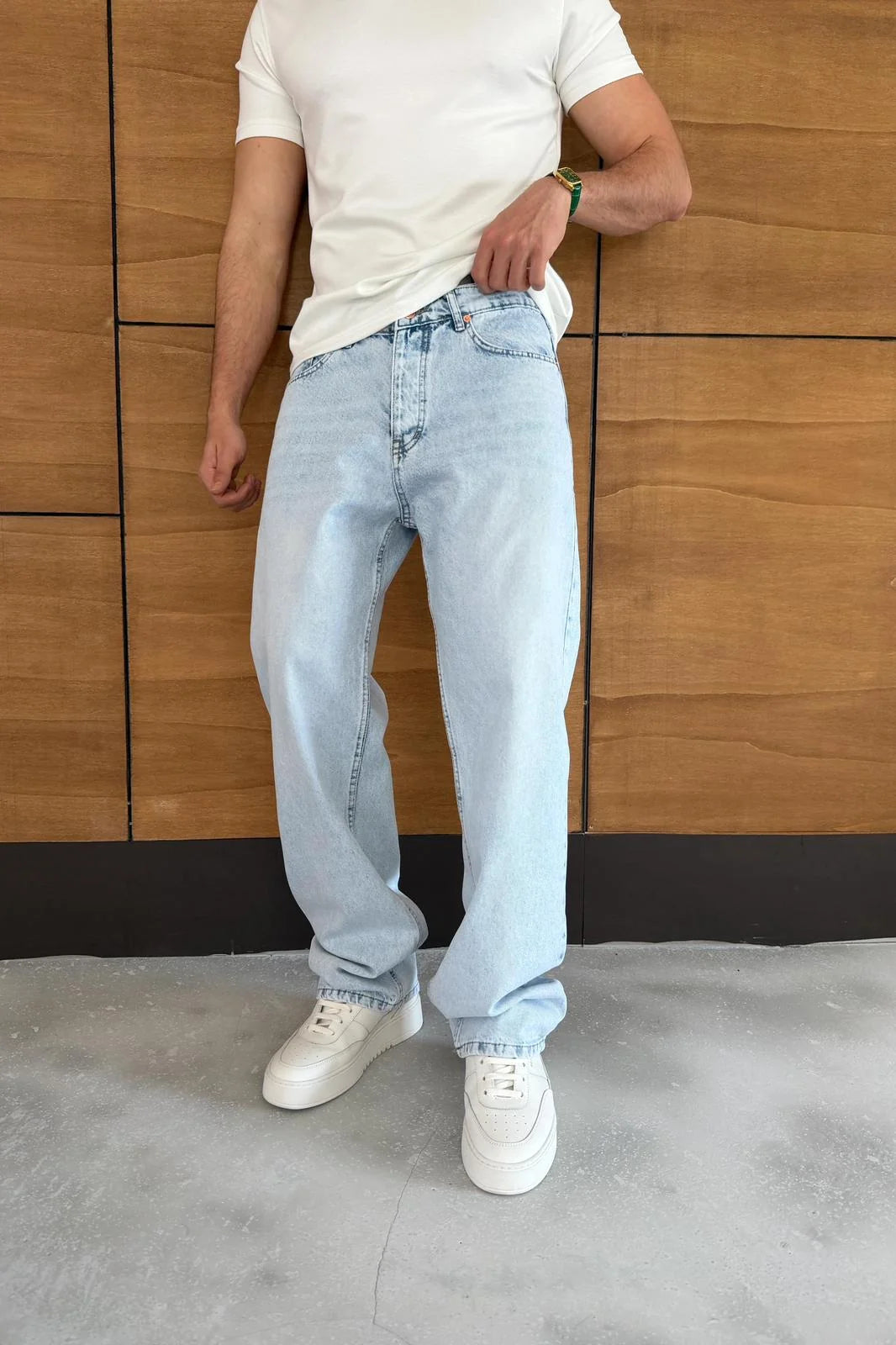 Ice Blue Baggy Jean