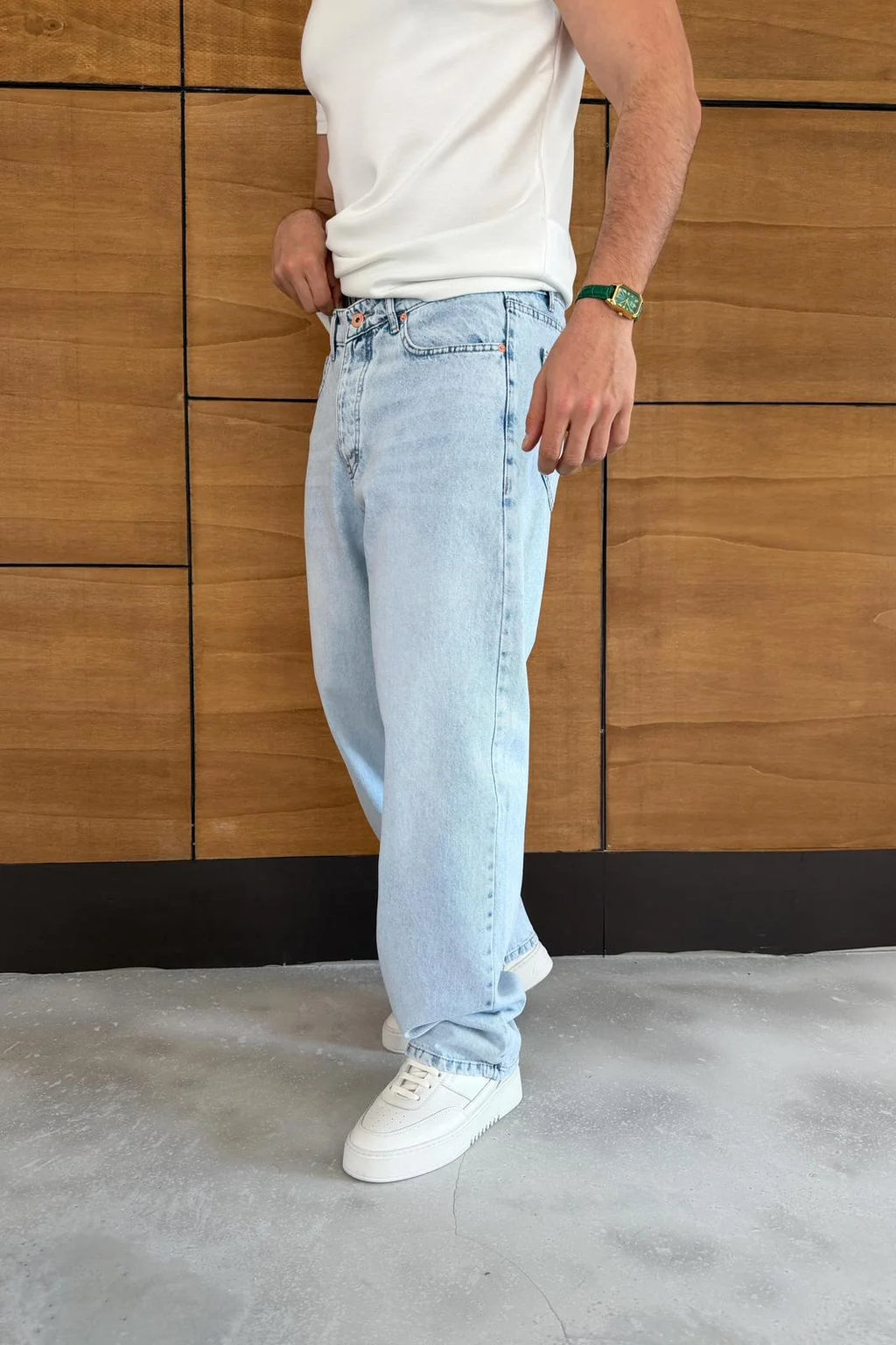 Ice Blue Baggy Jean