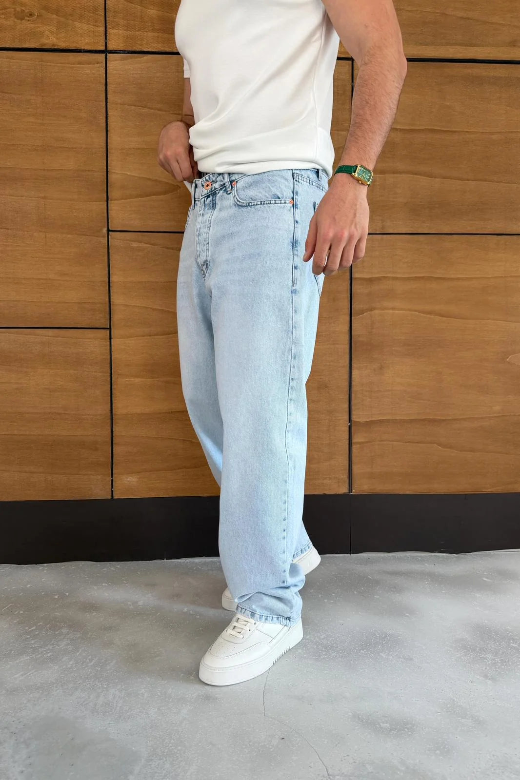 Ice Blue Baggy Jean