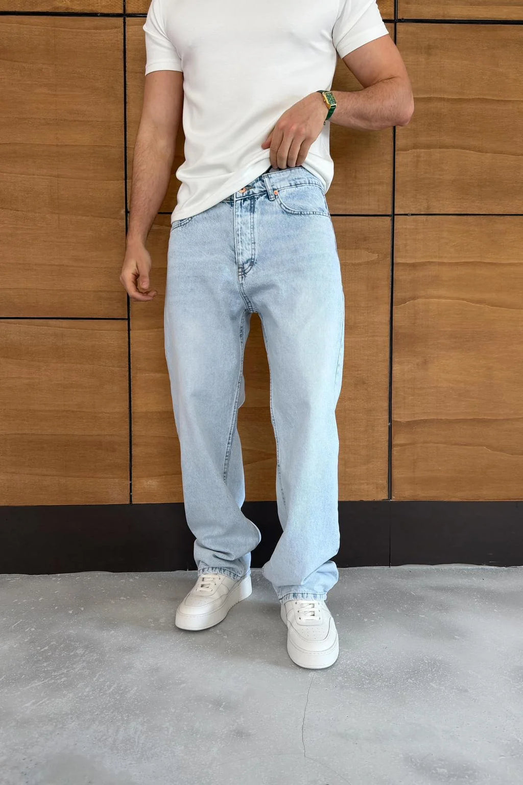 Ice Blue Baggy Jean