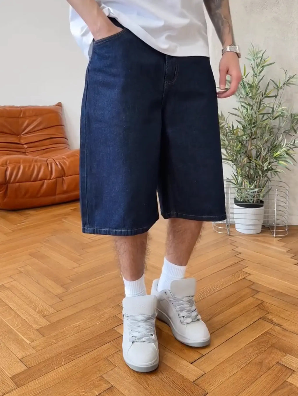 Dark Blue Baggy Short