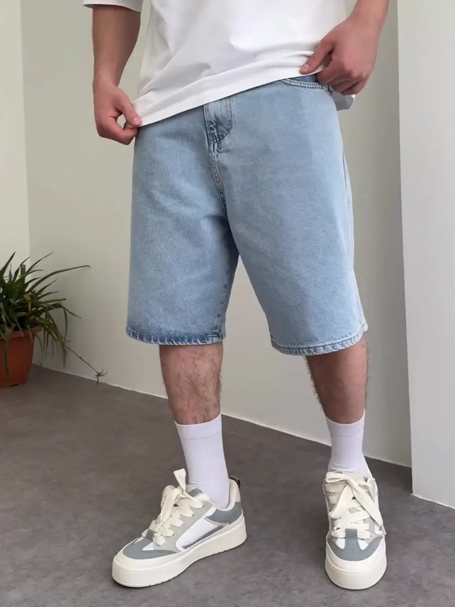 Light Blue Baggy Jean Short