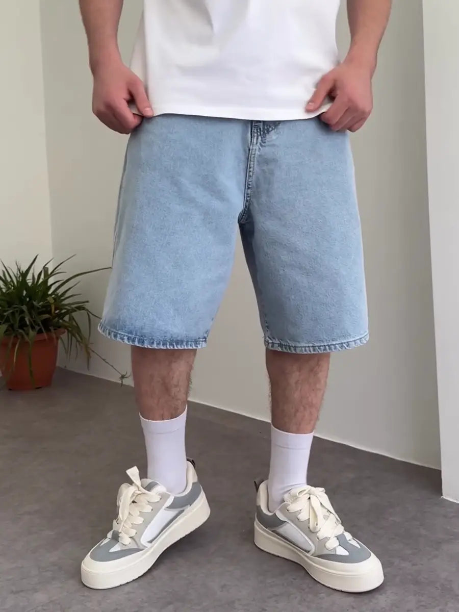 Light Blue Baggy Jean Short