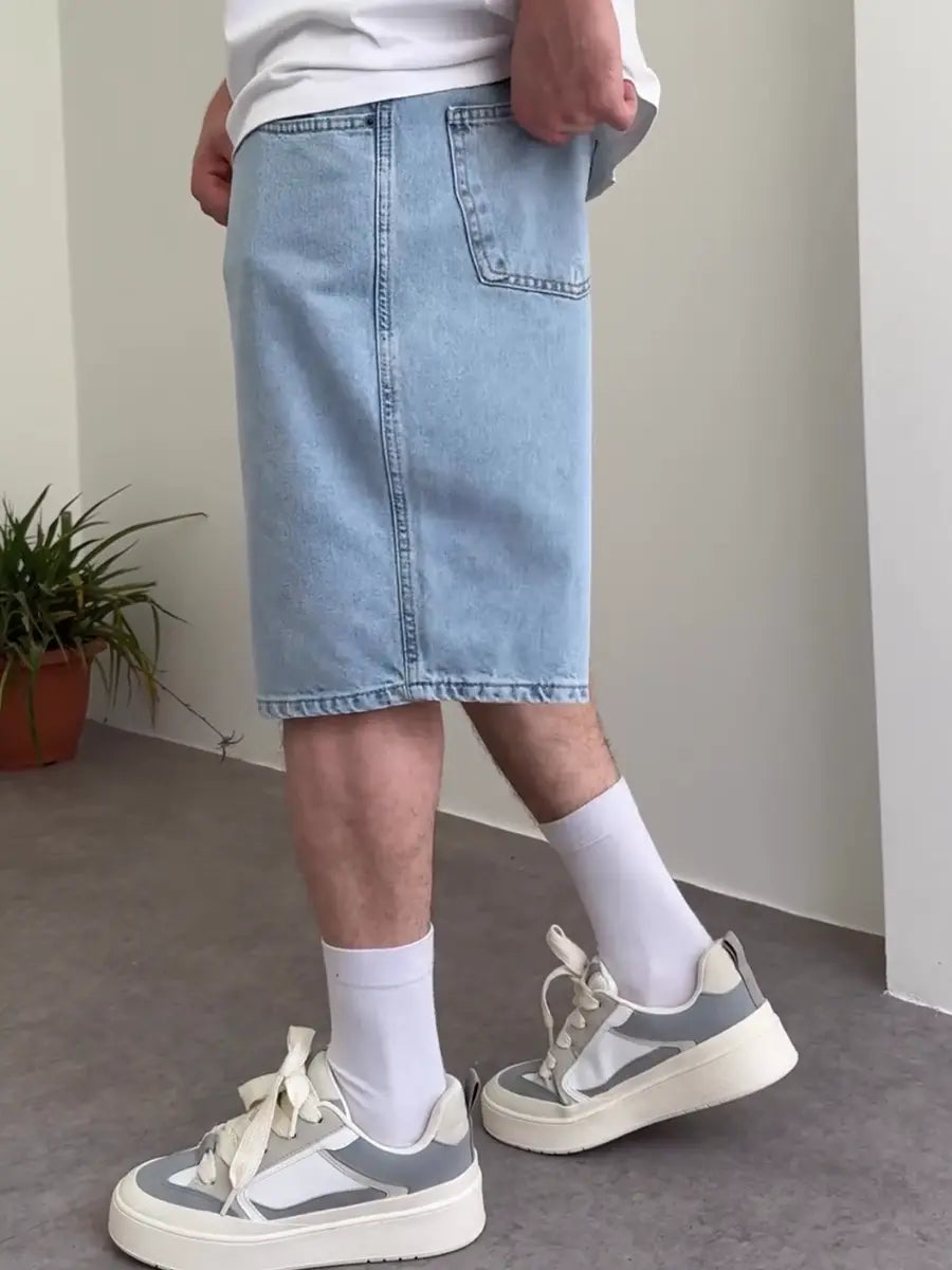 Light Blue Baggy Jean Short
