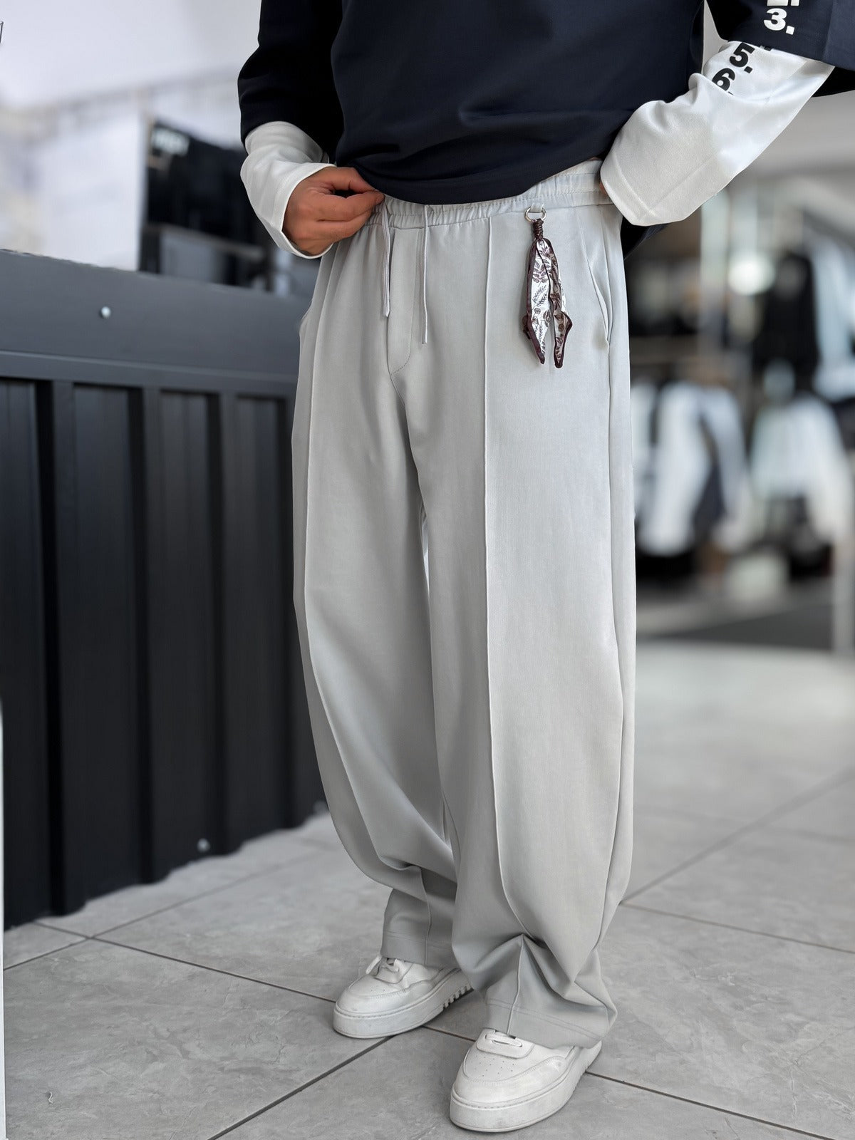 Gray Stitched Pant