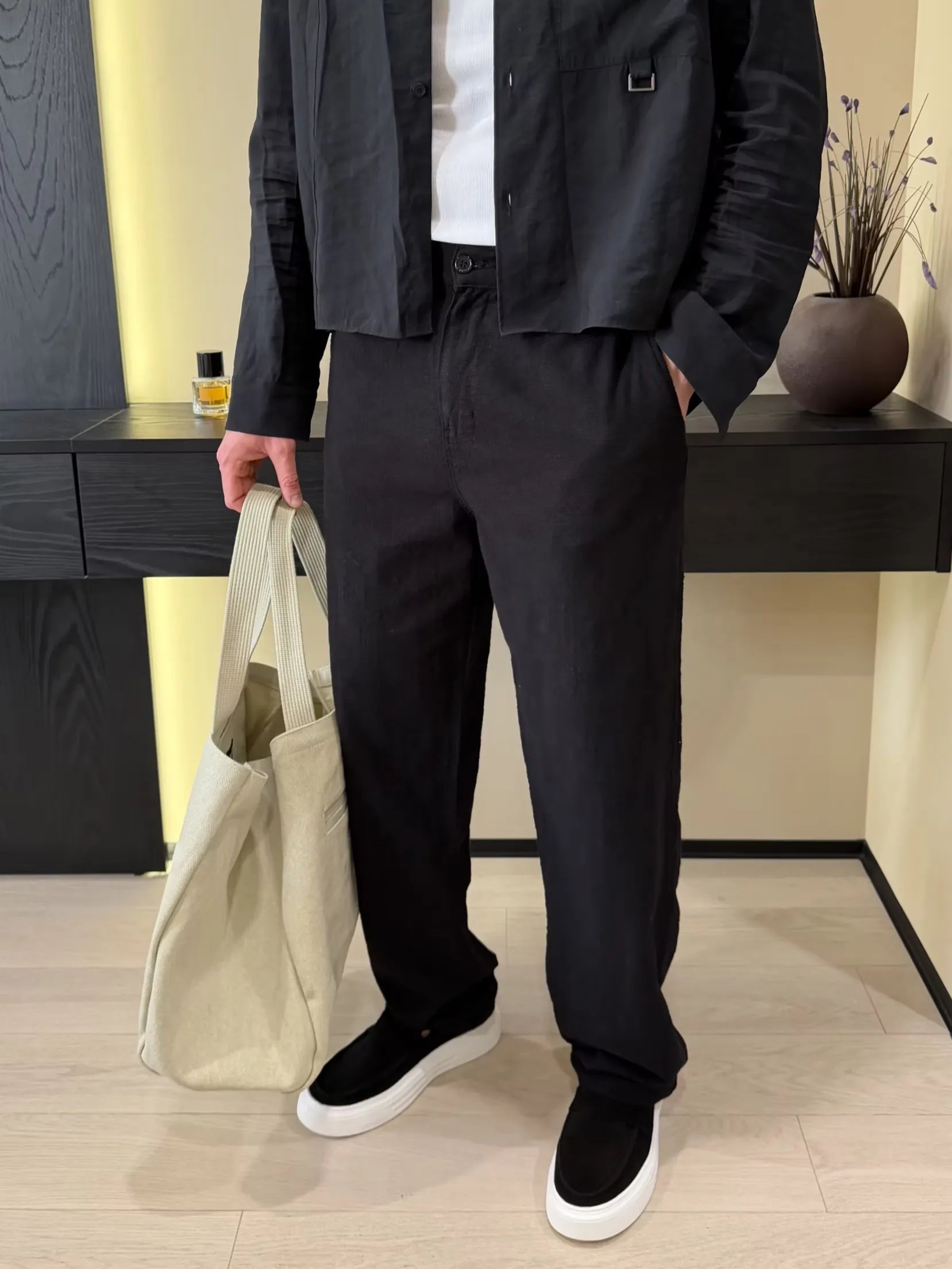 Linen Pant Black