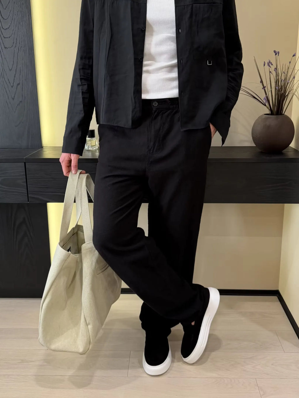 Linen Pant Black