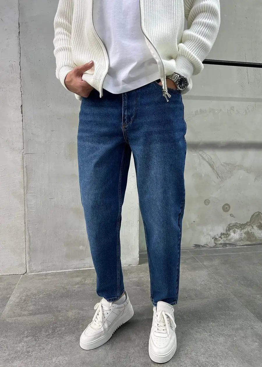 Washed Blue Mom Fit Jean