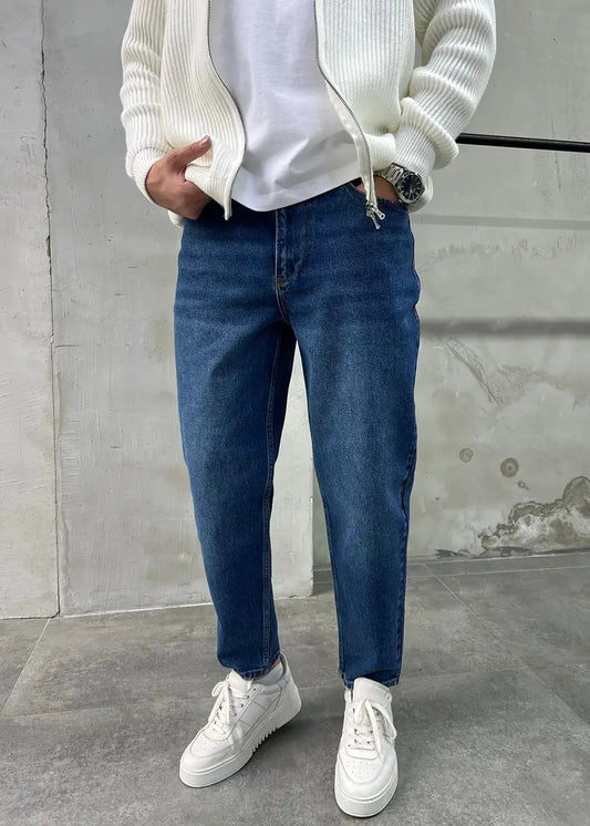 Washed Blue Mom Fit Jean