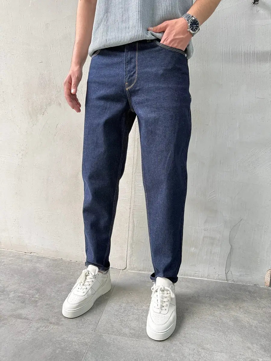 Petrol Blue Mom Fit Jean