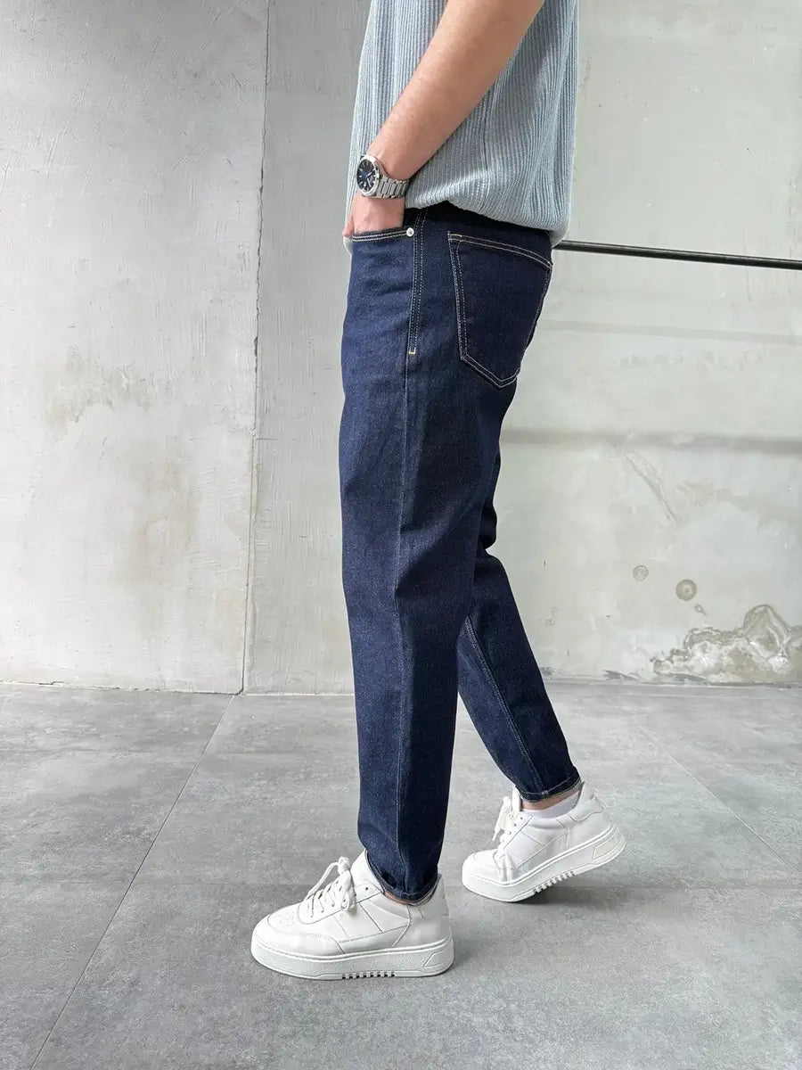 Petrol Blue Mom Fit Jean
