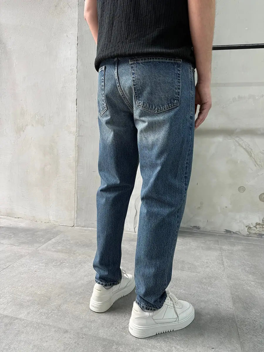Dirty Blue Mom Fit Jean