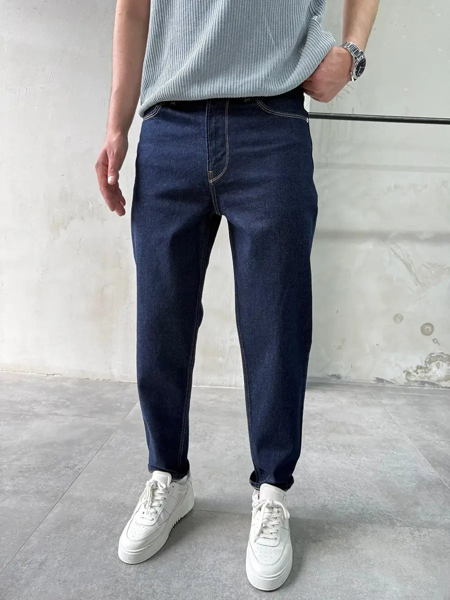 Petrol Blue Mom Fit Jean